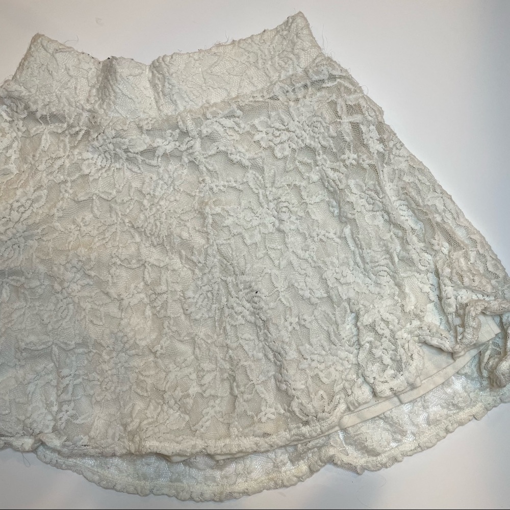 White Lace Hollister Skater Skirt